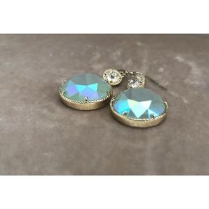 Rainbow gold tone earrings